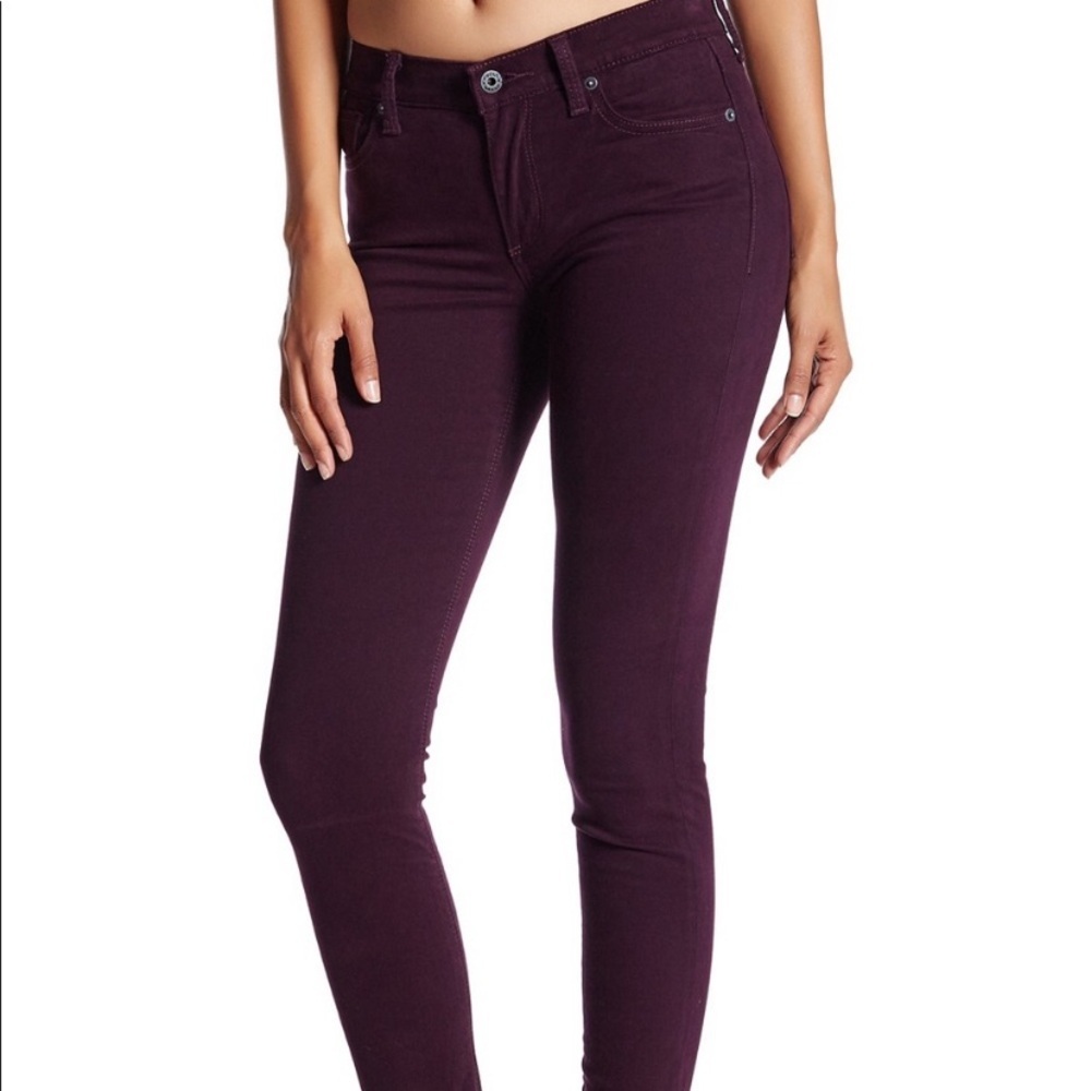 Lucky Brand Brooke Velvet Merlot Legging High Rise Pants size 10/30